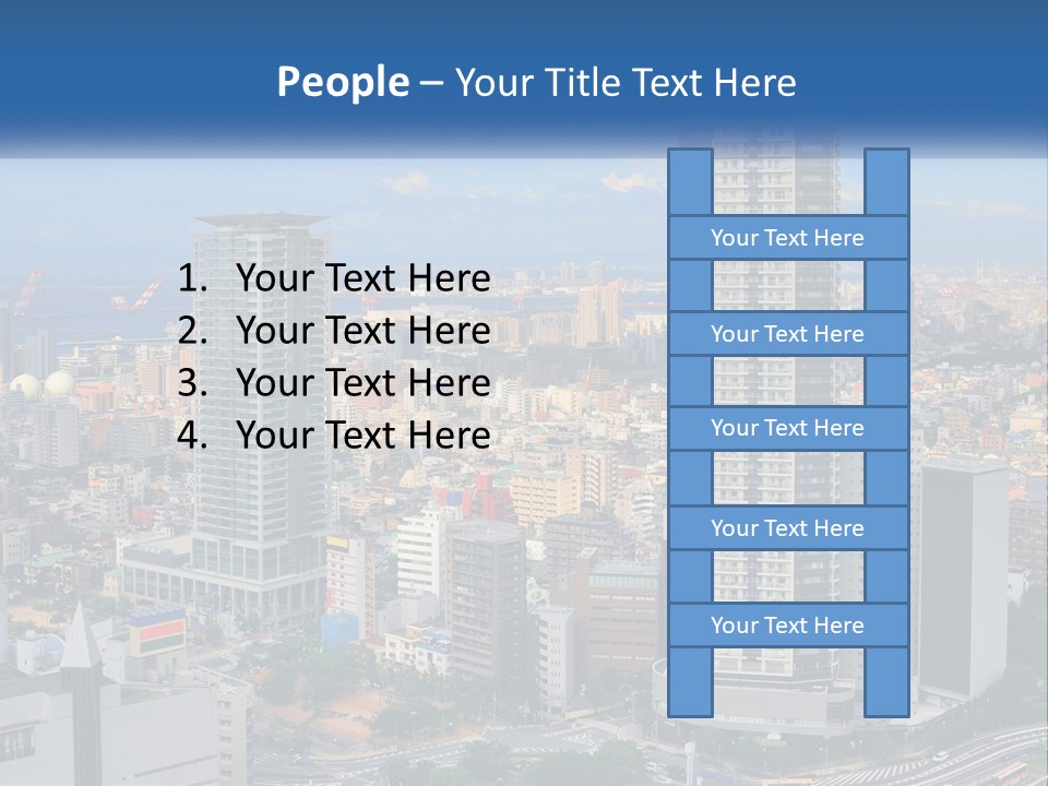A Large City With Tall Buildings And A Blue Sky PowerPoint Template