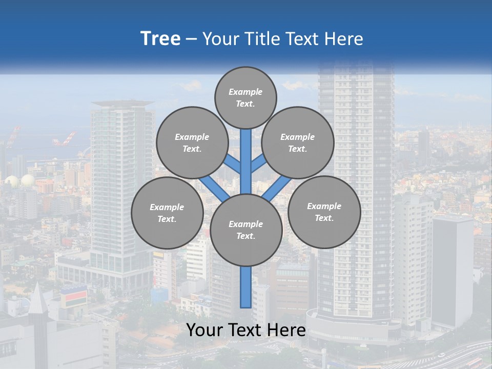 A Large City With Tall Buildings And A Blue Sky PowerPoint Template