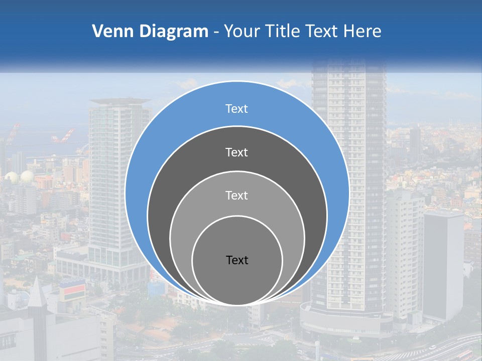 A Large City With Tall Buildings And A Blue Sky PowerPoint Template