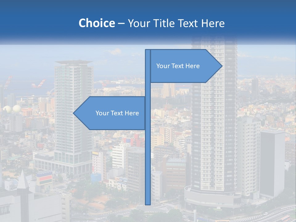 A Large City With Tall Buildings And A Blue Sky PowerPoint Template