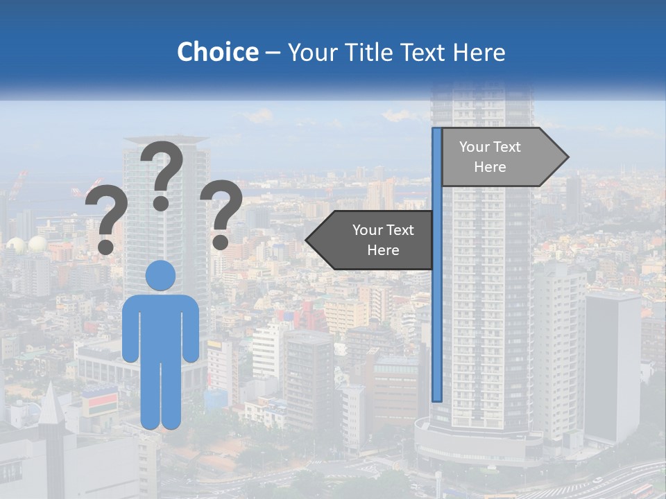 A Large City With Tall Buildings And A Blue Sky PowerPoint Template