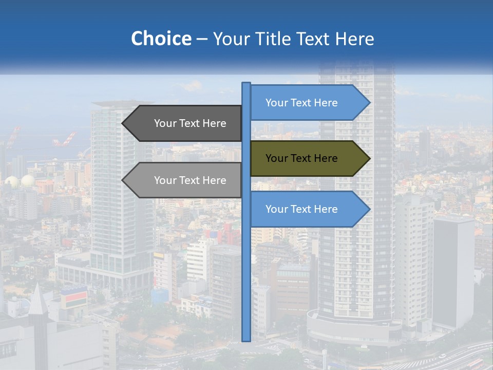 A Large City With Tall Buildings And A Blue Sky PowerPoint Template