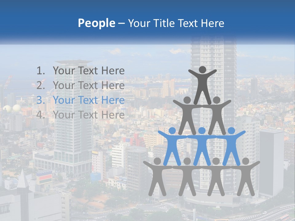 A Large City With Tall Buildings And A Blue Sky PowerPoint Template
