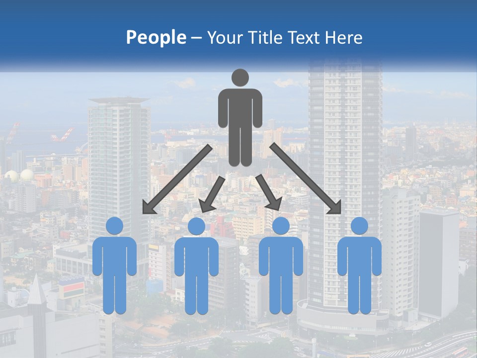 A Large City With Tall Buildings And A Blue Sky PowerPoint Template