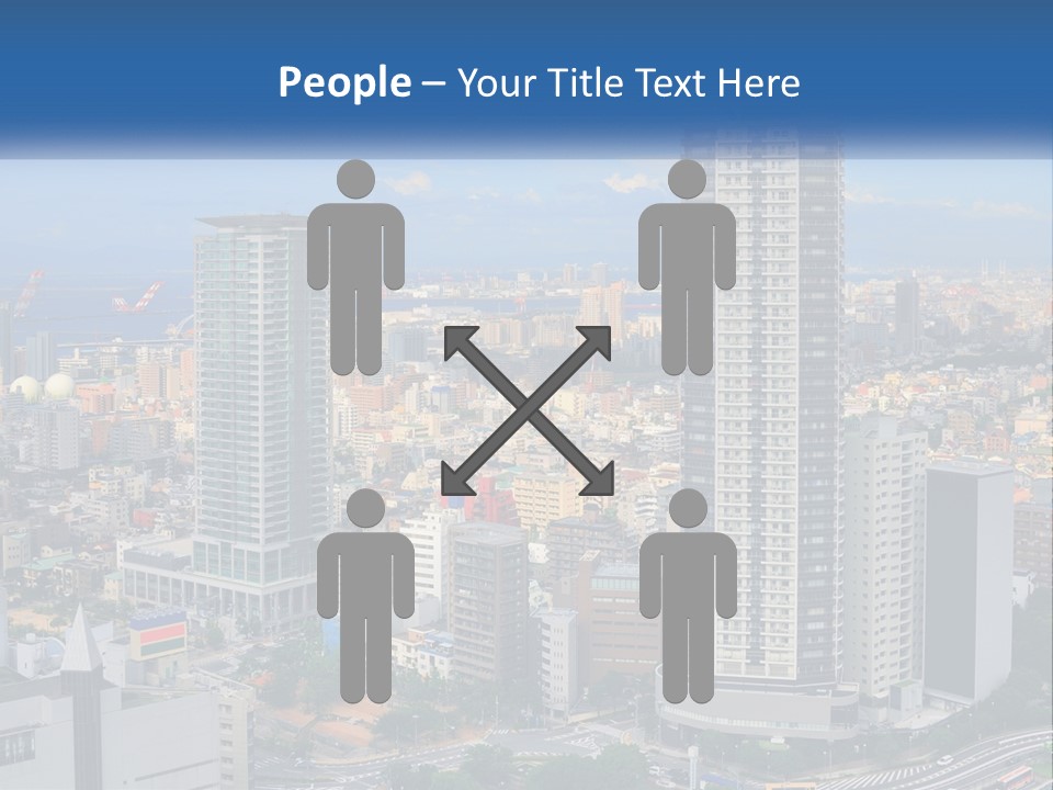 A Large City With Tall Buildings And A Blue Sky PowerPoint Template