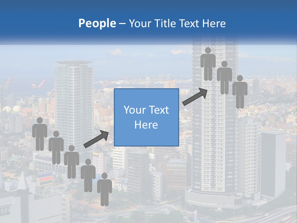 A Large City With Tall Buildings And A Blue Sky PowerPoint Template