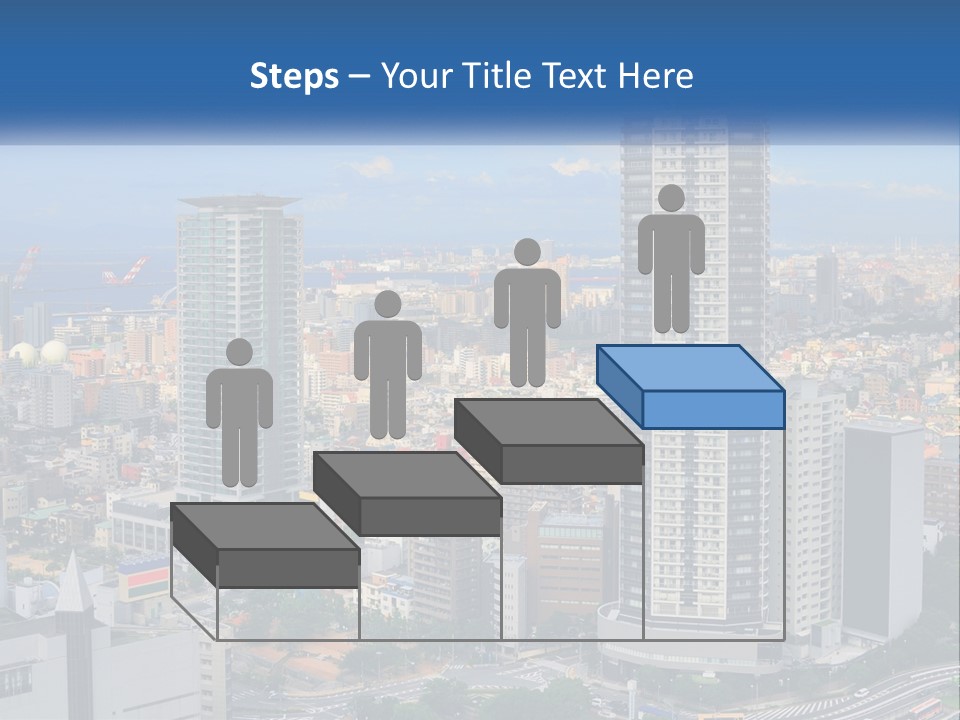 A Large City With Tall Buildings And A Blue Sky PowerPoint Template