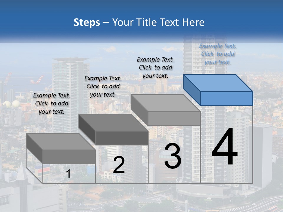 A Large City With Tall Buildings And A Blue Sky PowerPoint Template