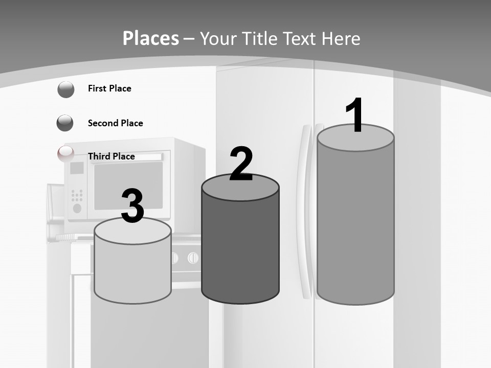 A White Refrigerator Freezer Sitting Next To A Stove Top Oven PowerPoint Template