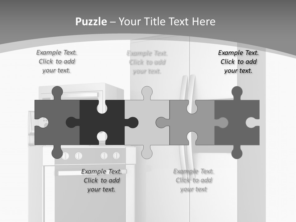 A White Refrigerator Freezer Sitting Next To A Stove Top Oven PowerPoint Template