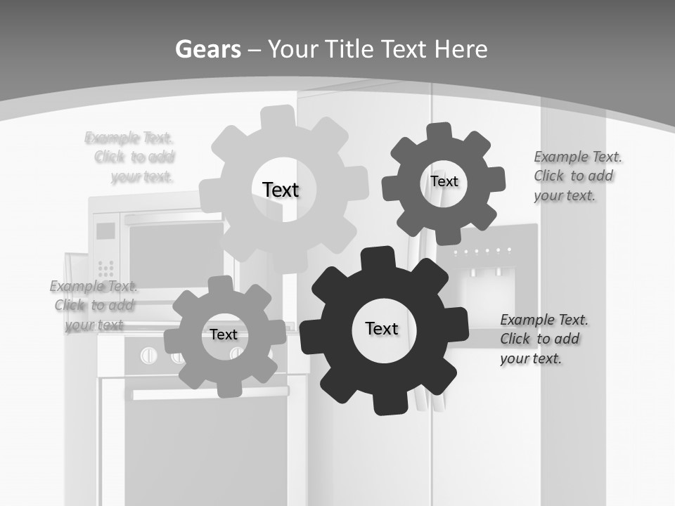 A White Refrigerator Freezer Sitting Next To A Stove Top Oven PowerPoint Template