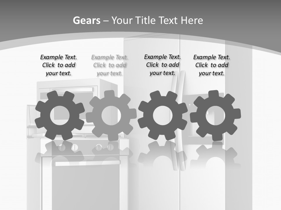 A White Refrigerator Freezer Sitting Next To A Stove Top Oven PowerPoint Template