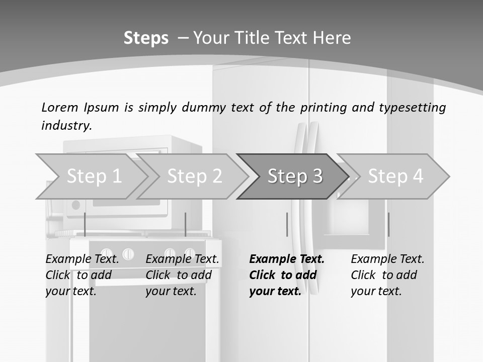 A White Refrigerator Freezer Sitting Next To A Stove Top Oven PowerPoint Template