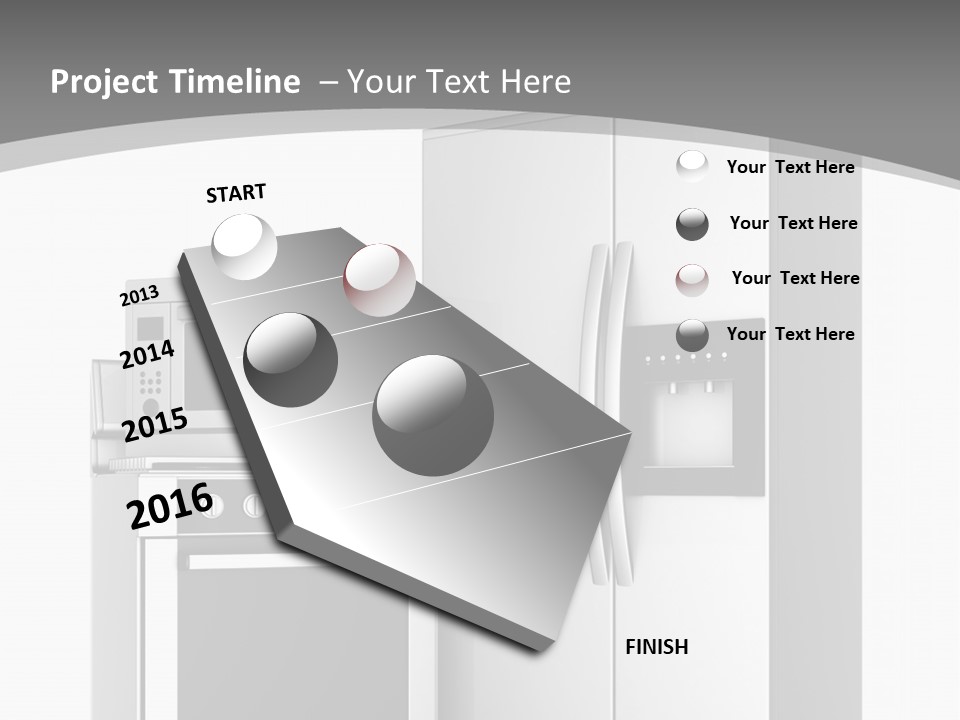 A White Refrigerator Freezer Sitting Next To A Stove Top Oven PowerPoint Template