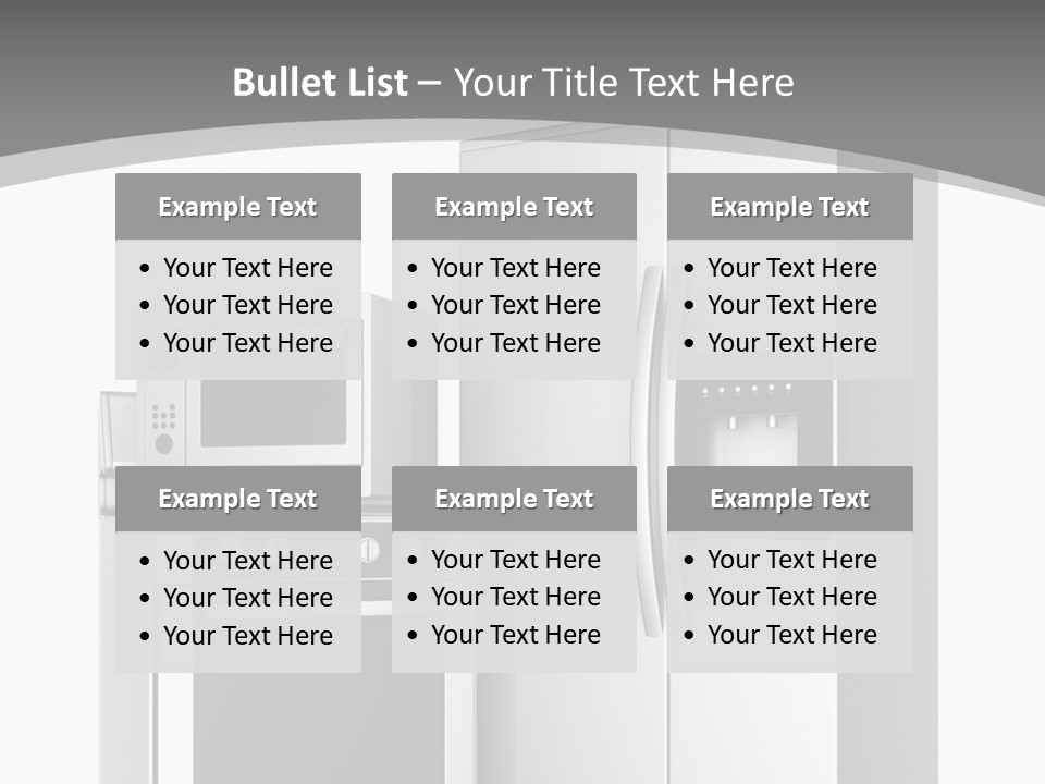 A White Refrigerator Freezer Sitting Next To A Stove Top Oven PowerPoint Template