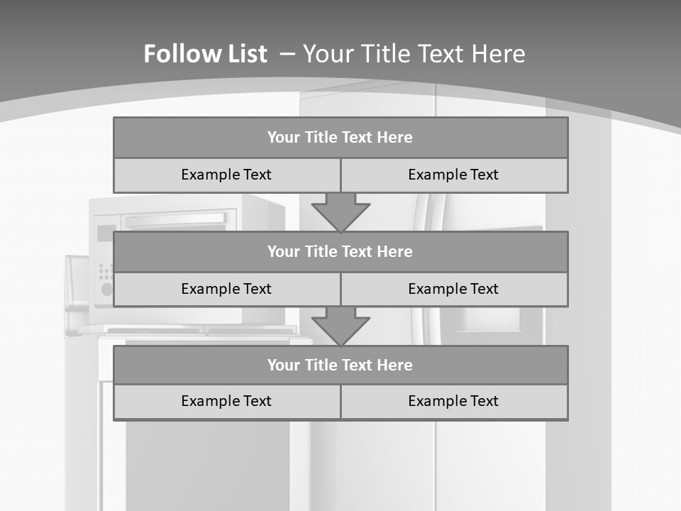 A White Refrigerator Freezer Sitting Next To A Stove Top Oven PowerPoint Template