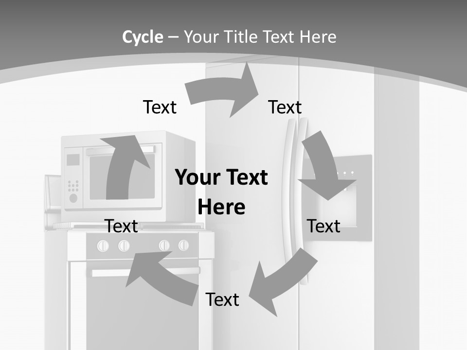 A White Refrigerator Freezer Sitting Next To A Stove Top Oven PowerPoint Template