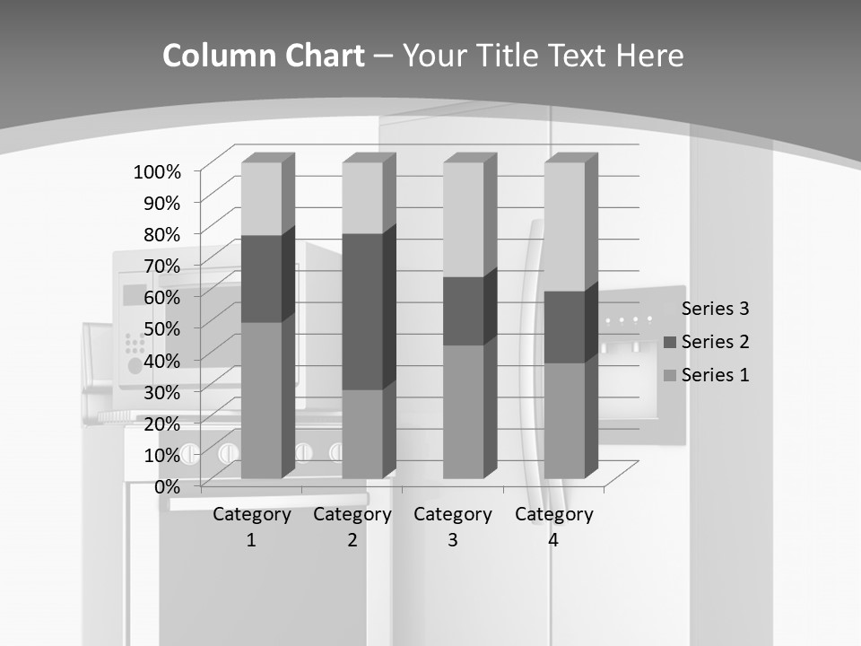 A White Refrigerator Freezer Sitting Next To A Stove Top Oven PowerPoint Template