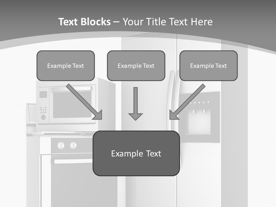 A White Refrigerator Freezer Sitting Next To A Stove Top Oven PowerPoint Template