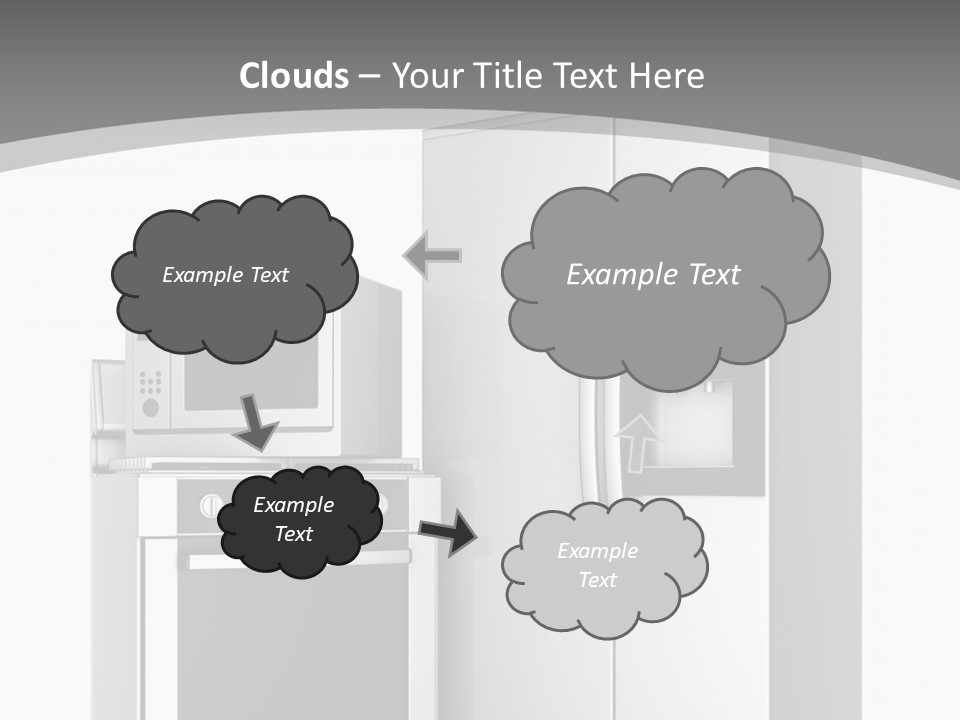 A White Refrigerator Freezer Sitting Next To A Stove Top Oven PowerPoint Template
