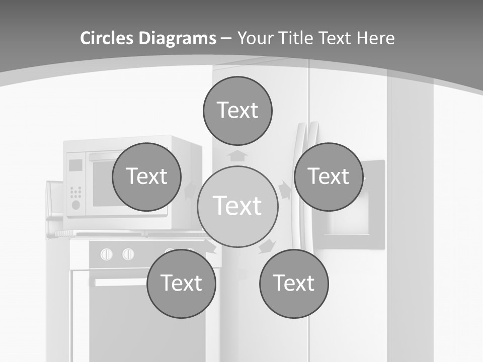 A White Refrigerator Freezer Sitting Next To A Stove Top Oven PowerPoint Template