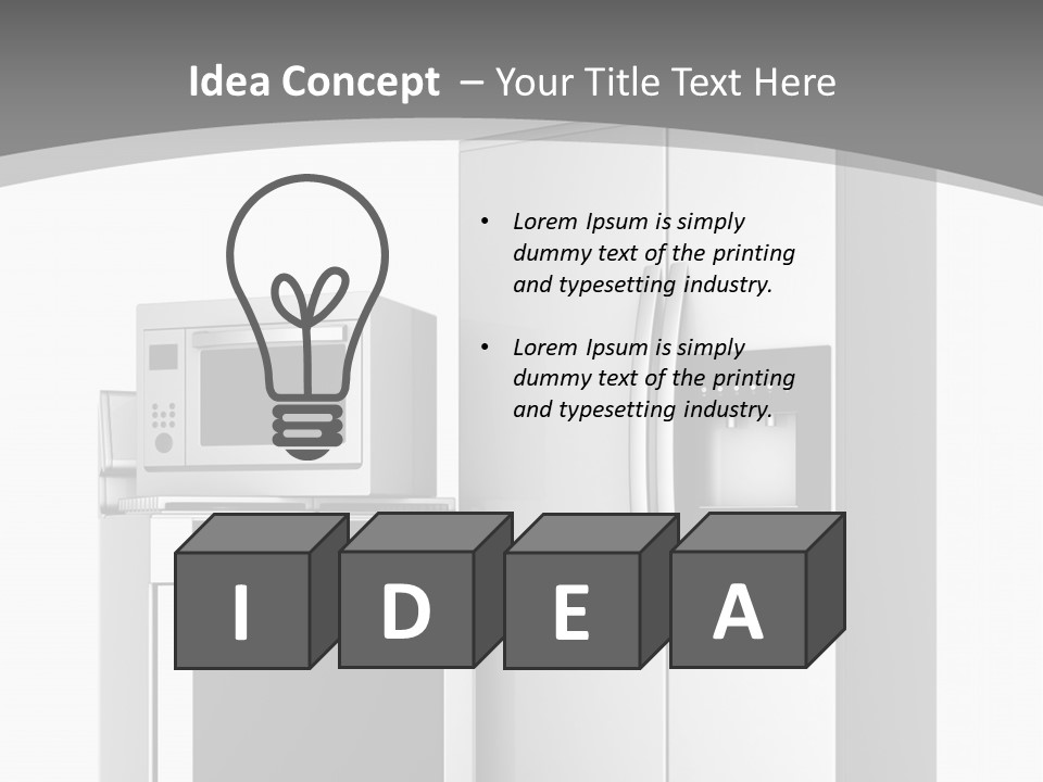 A White Refrigerator Freezer Sitting Next To A Stove Top Oven PowerPoint Template
