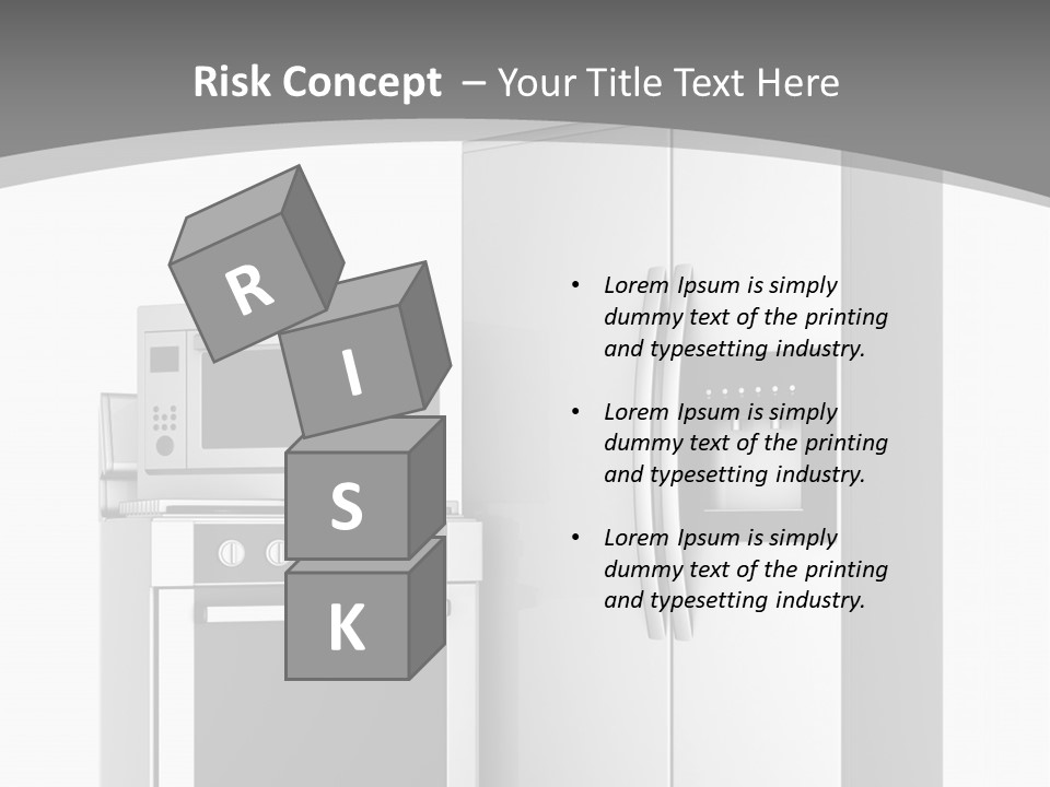 A White Refrigerator Freezer Sitting Next To A Stove Top Oven PowerPoint Template