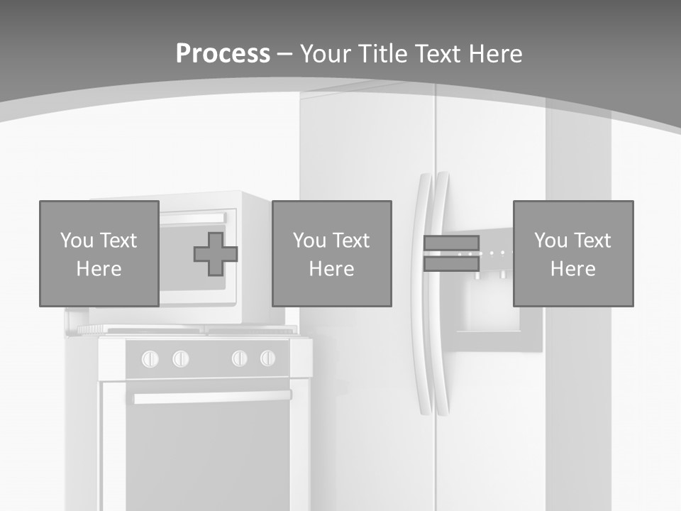 A White Refrigerator Freezer Sitting Next To A Stove Top Oven PowerPoint Template