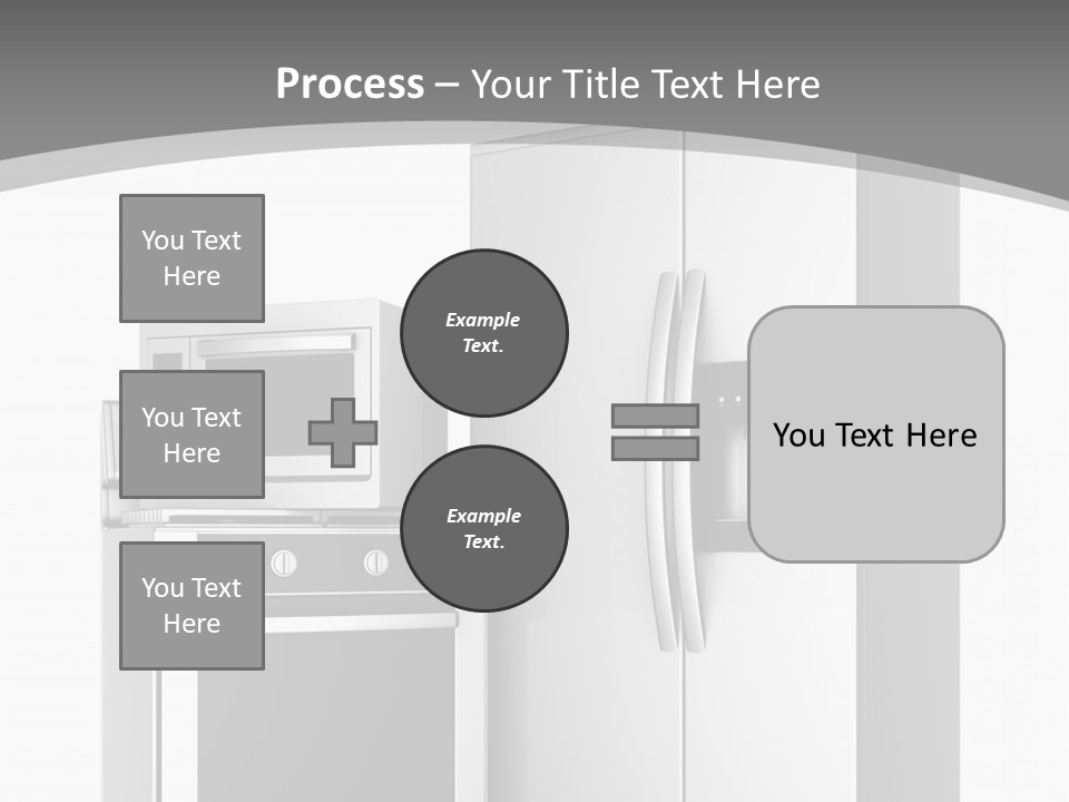 A White Refrigerator Freezer Sitting Next To A Stove Top Oven PowerPoint Template