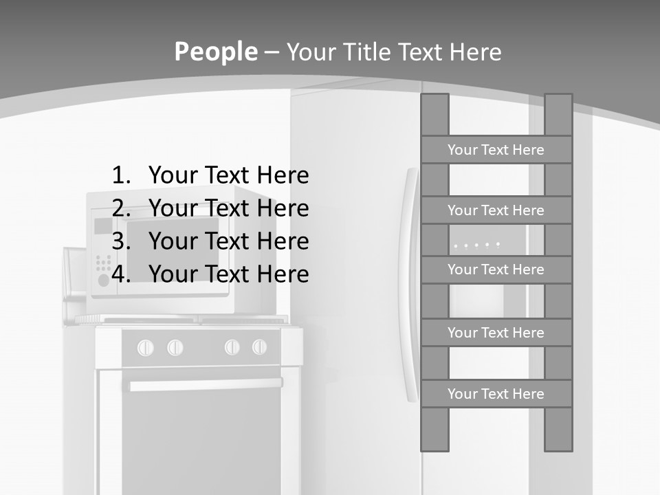 A White Refrigerator Freezer Sitting Next To A Stove Top Oven PowerPoint Template