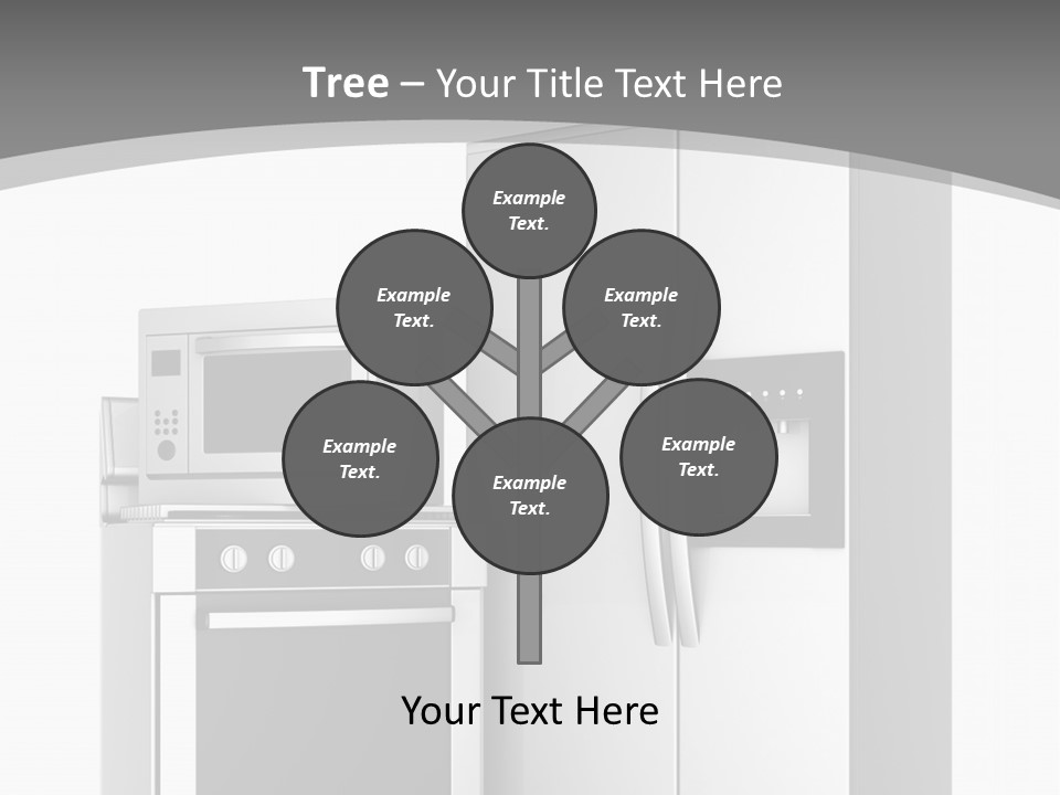 A White Refrigerator Freezer Sitting Next To A Stove Top Oven PowerPoint Template