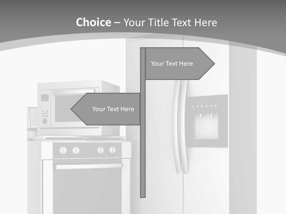 A White Refrigerator Freezer Sitting Next To A Stove Top Oven PowerPoint Template