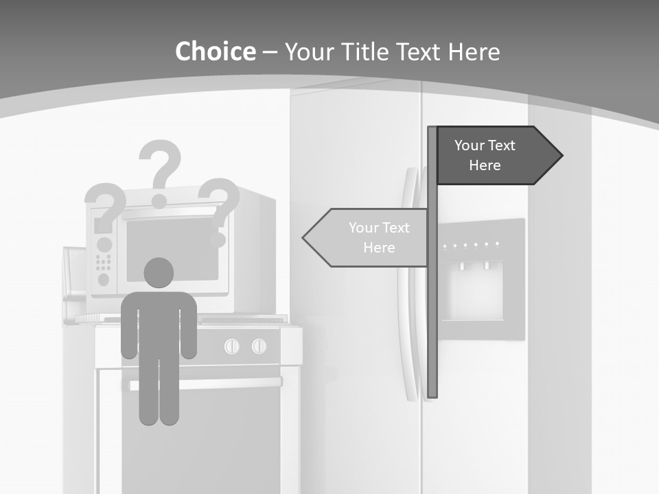 A White Refrigerator Freezer Sitting Next To A Stove Top Oven PowerPoint Template