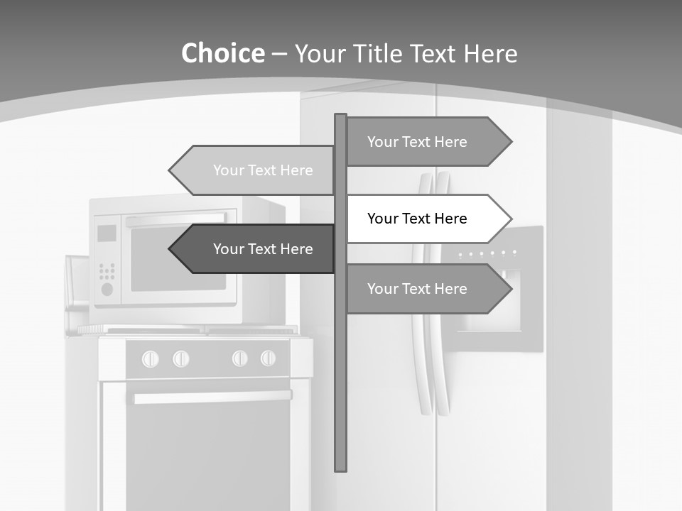 A White Refrigerator Freezer Sitting Next To A Stove Top Oven PowerPoint Template