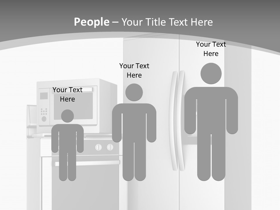 A White Refrigerator Freezer Sitting Next To A Stove Top Oven PowerPoint Template