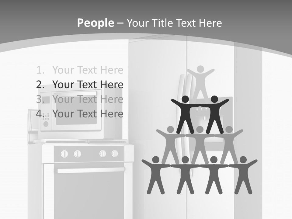 A White Refrigerator Freezer Sitting Next To A Stove Top Oven PowerPoint Template