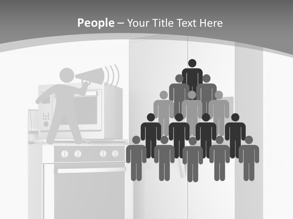 A White Refrigerator Freezer Sitting Next To A Stove Top Oven PowerPoint Template