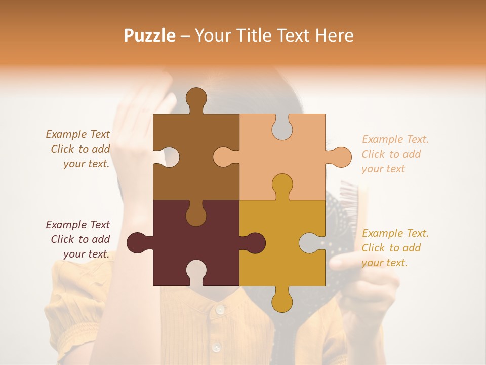 A Woman Is Holding A Hair Brush And Comb PowerPoint Template