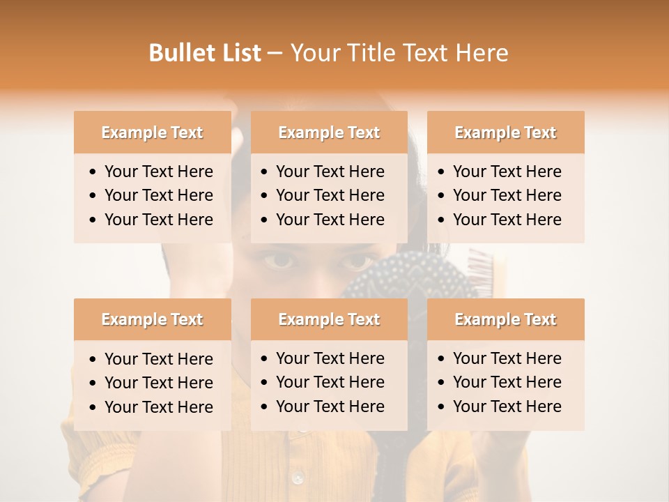 A Woman Is Holding A Hair Brush And Comb PowerPoint Template