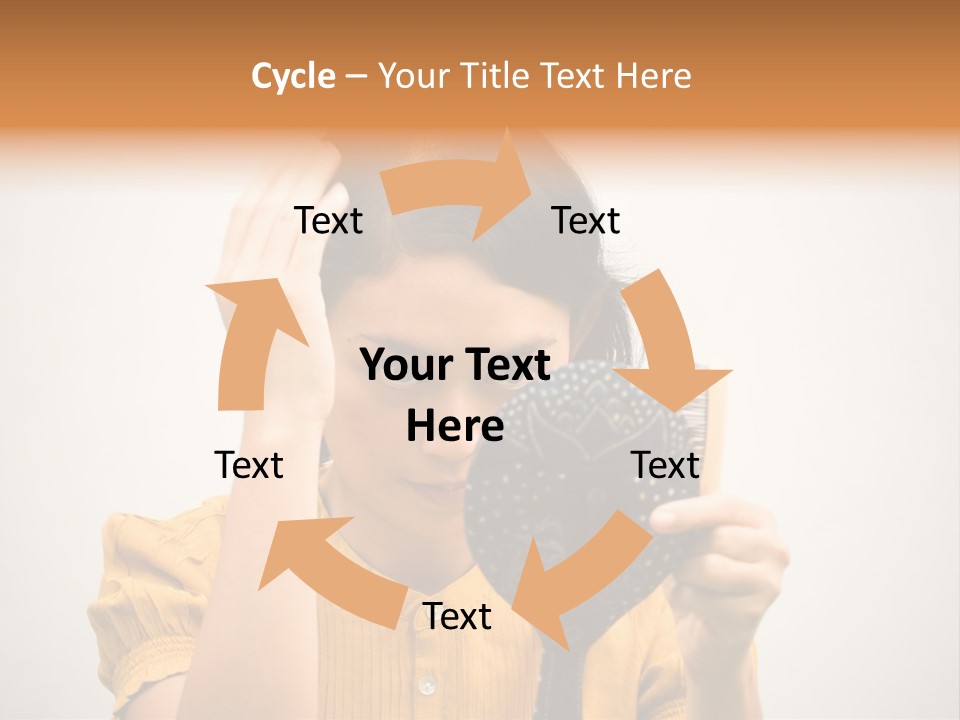 A Woman Is Holding A Hair Brush And Comb PowerPoint Template