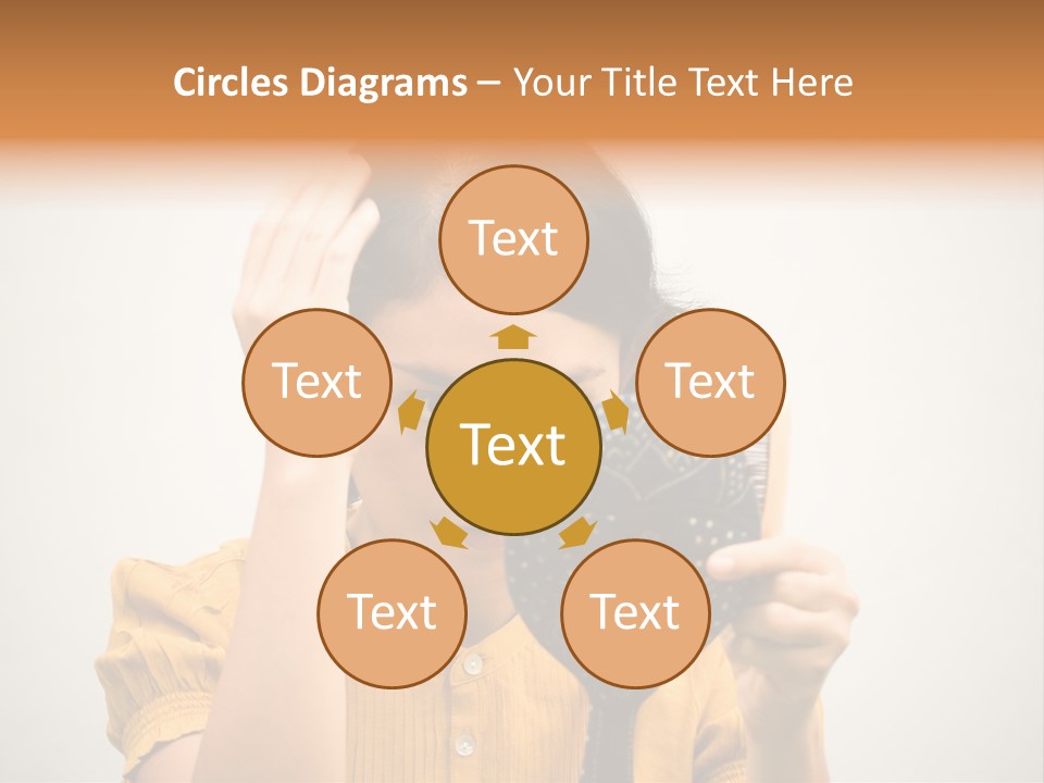 A Woman Is Holding A Hair Brush And Comb PowerPoint Template