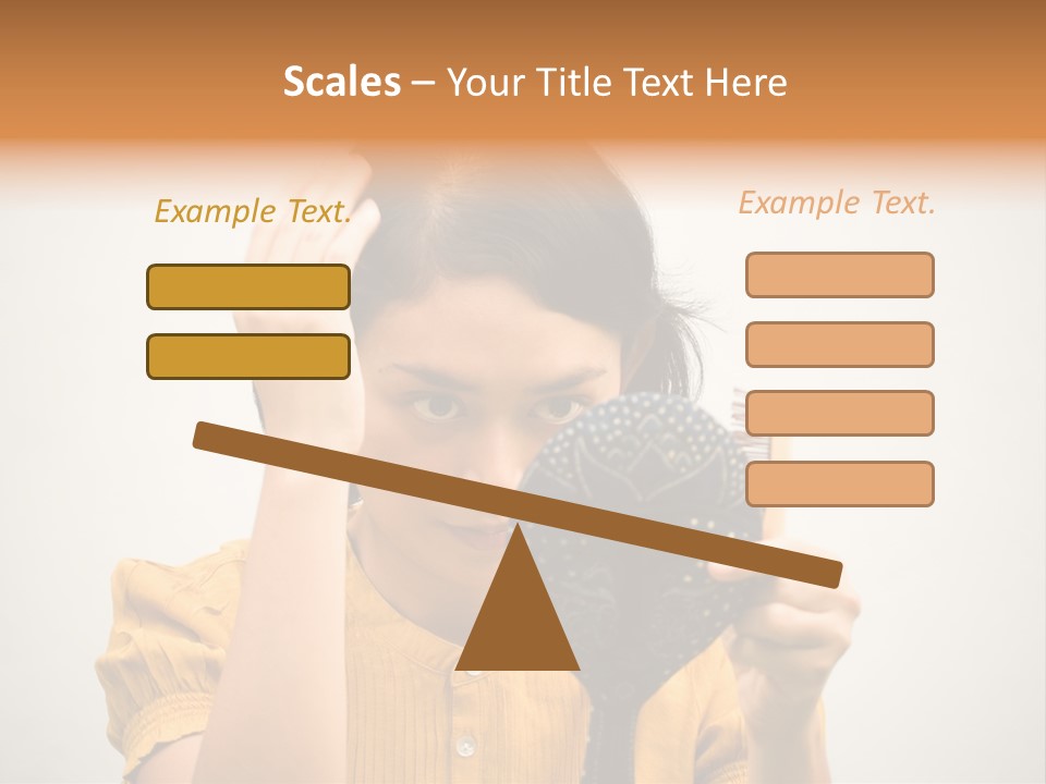 A Woman Is Holding A Hair Brush And Comb PowerPoint Template