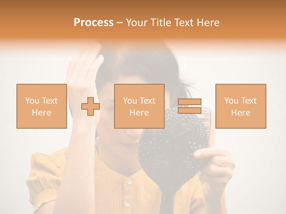 A Woman Is Holding A Hair Brush And Comb PowerPoint Template