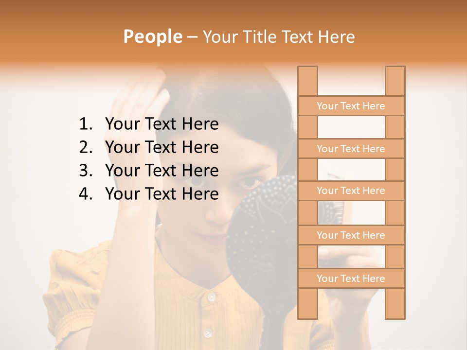 A Woman Is Holding A Hair Brush And Comb PowerPoint Template