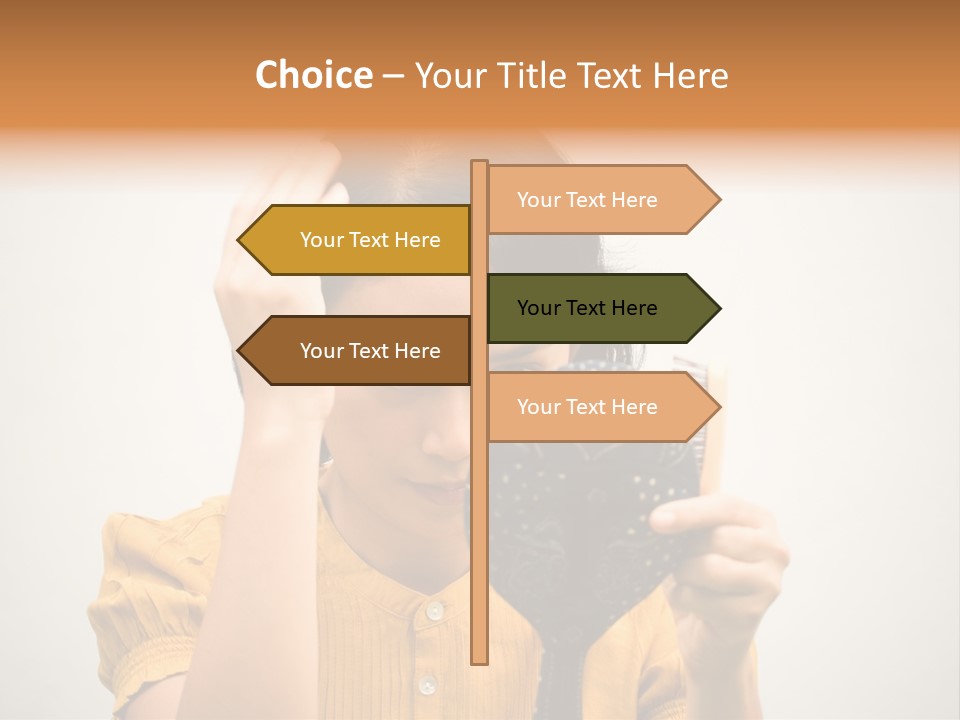 A Woman Is Holding A Hair Brush And Comb PowerPoint Template