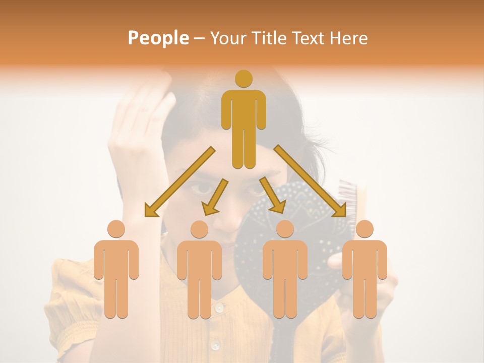 A Woman Is Holding A Hair Brush And Comb PowerPoint Template