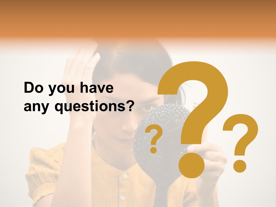 A Woman Is Holding A Hair Brush And Comb PowerPoint Template