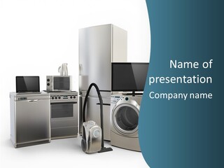 A Bunch Of Appliances That Are In A Room PowerPoint Template