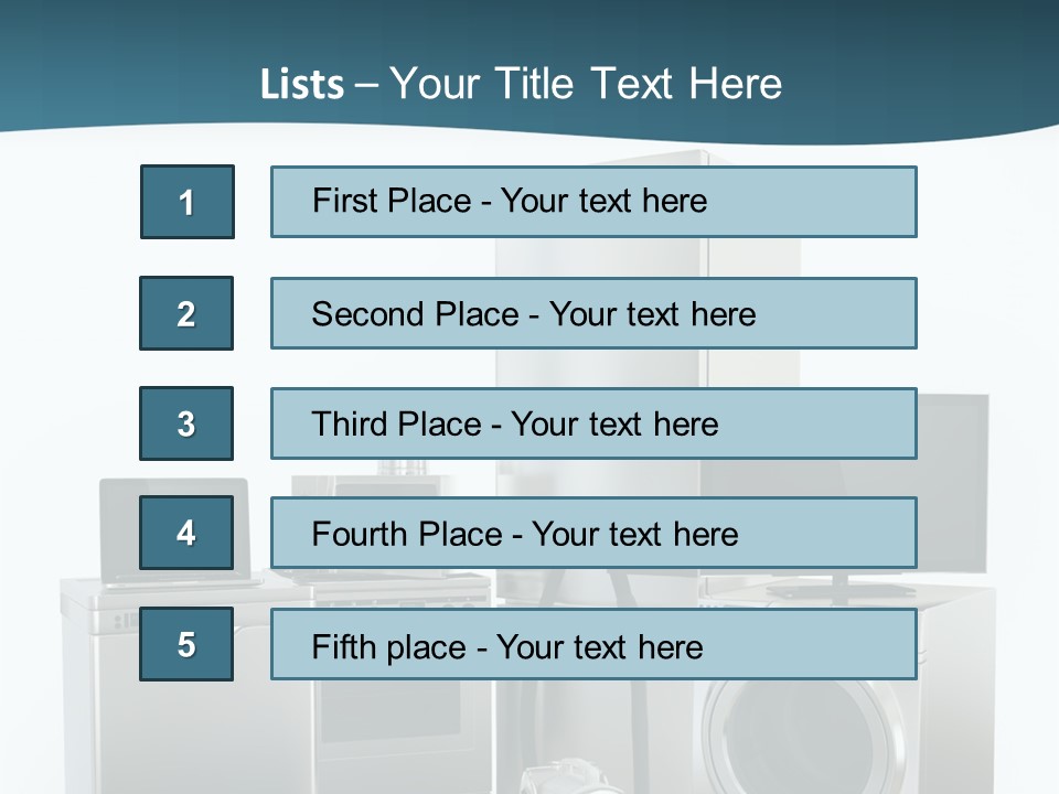 A Bunch Of Appliances That Are In A Room PowerPoint Template