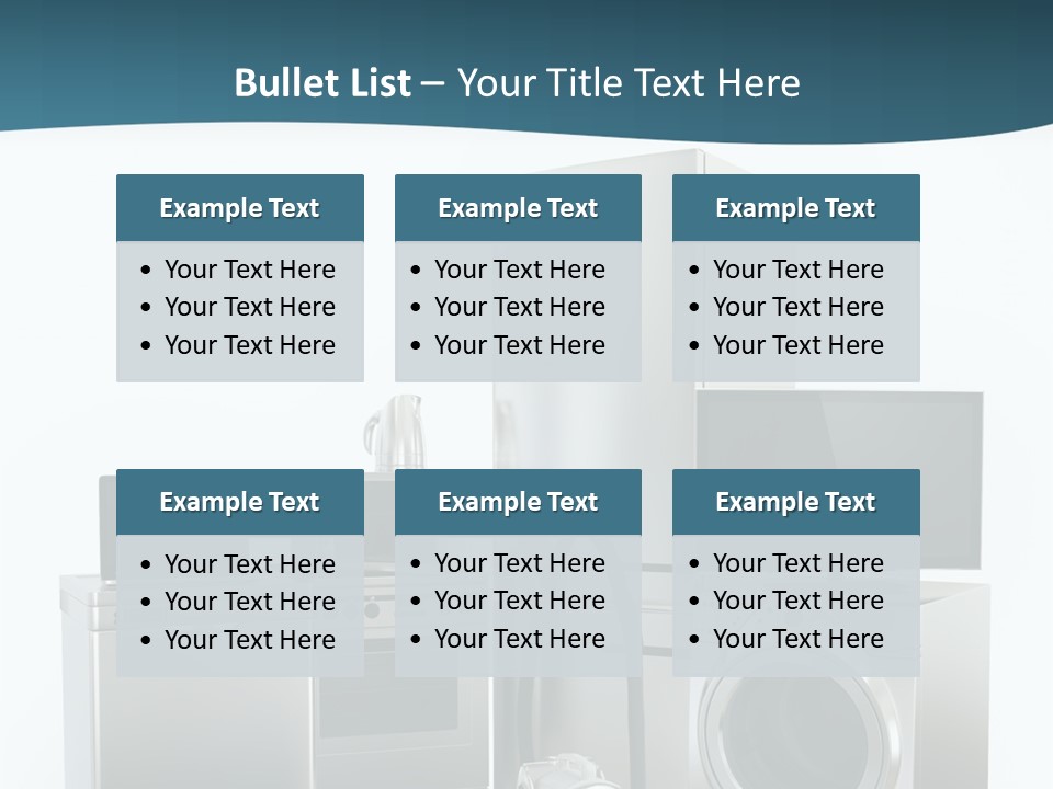 A Bunch Of Appliances That Are In A Room PowerPoint Template